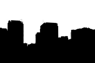 Fototapeta premium silhouette of buildings with white background