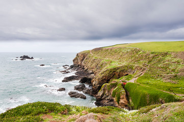 Lizard Point, halbinsel, K&uuml;ste, Steilk&uuml;ste, K&uuml;stenwanderung, Cornwall, Fr&uuml;hling, S&uuml;dengland