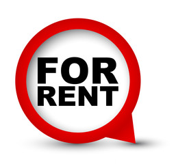 red vector banner for rent