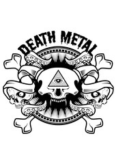 music poster Death metal illustration.Suitable for t-shirt print, street wear vector illustration