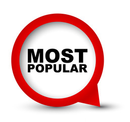 red vector banner most popular