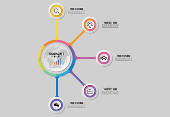 Vector Infographics Elements Template Design with Marketing Icons and options Steps can be used for presentation, diagrams, annual reports, workflow layout