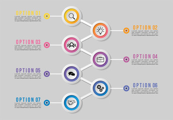 Vector Infographics Elements Template Design with Marketing Icons and options Steps can be used for presentation, diagrams, annual reports, workflow layout