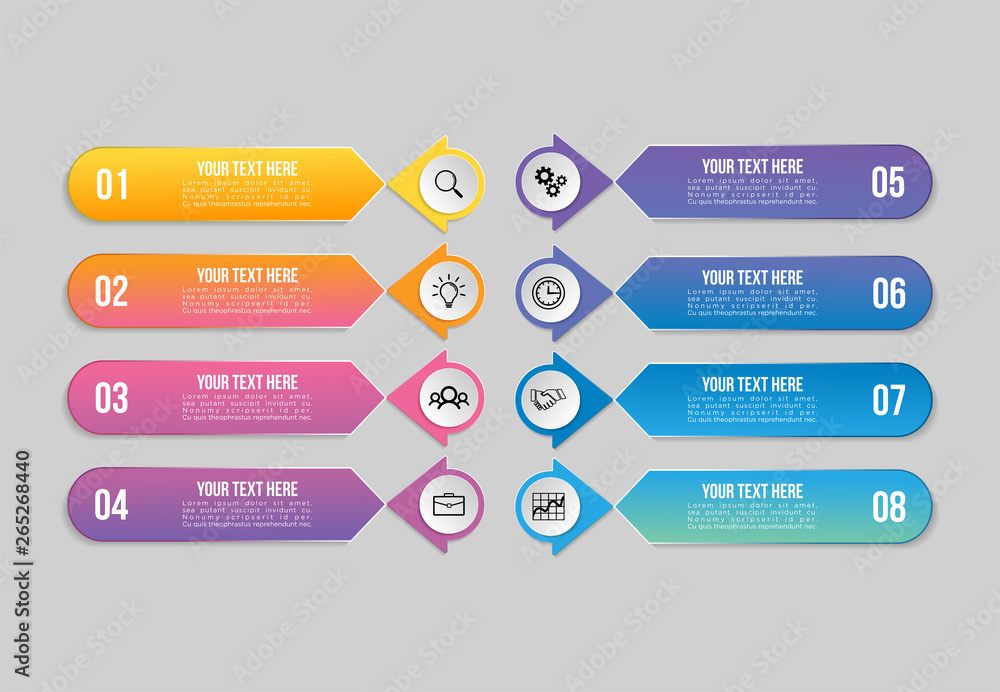 Poster vector infographics elements template design with marketing icons and options steps can be used for 