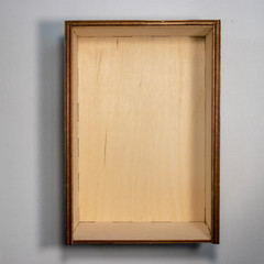 Fototapeta premium empty natural wooden box for happy gifts