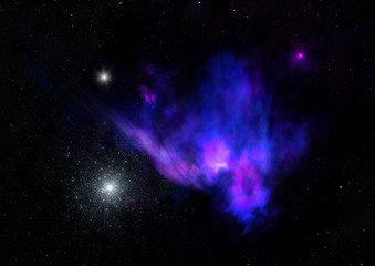Obraz premium Star field in space and a nebulae. 3D rendering