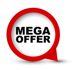 red vector banner mega offer