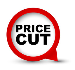 red vector banner price cut