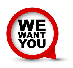 red vector banner we want you