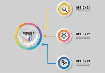 Vector Infographics Elements Template Design with Marketing Icons and options Steps can be used for presentation, diagrams, annual reports, workflow layout