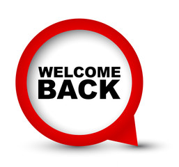 red vector banner welcome back