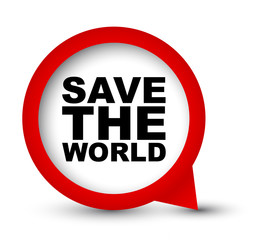 red vector banner save the world