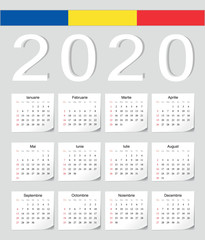 Romanian 2020 calendar
