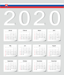 Slovak 2020 calendar
