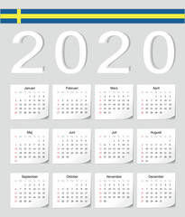 Swedish 2020 calendar