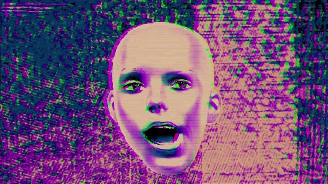 mannequin doll freaky head face glitch technology. This is not a real person