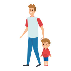 young father with son characters