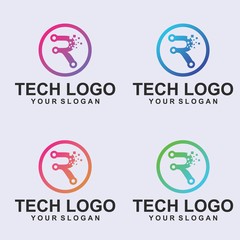TECH LOGO DESIGN TEMPLATE,VECTOR