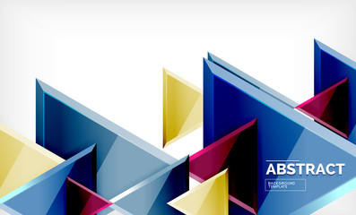 Flying triangles compostion geometric background