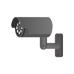 Black outdoor bullet security camera with night mode