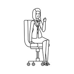 elegant businesswoman sitting in office chair