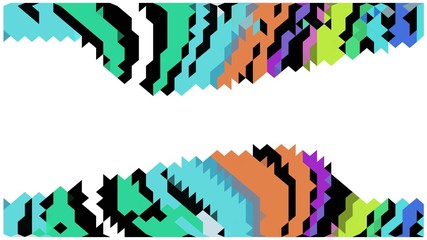 abstract background with colorful pixel decoration.