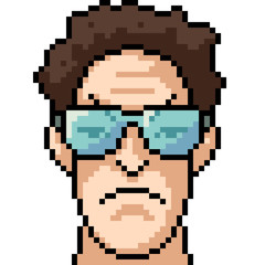 Fototapeta premium vector pixel art angry man
