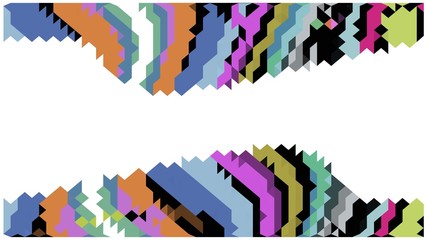 abstract background with colorful pixel decoration.