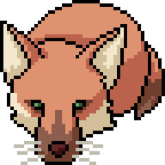 vector pixel art fox