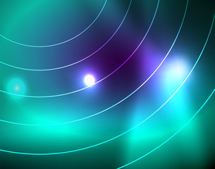 Neon circles abstract background