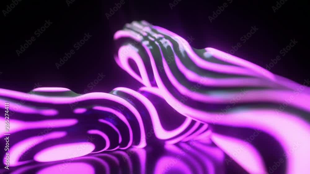 Poster glowing neon light shapes. abstract background with futuristic burning surface. motion design templa