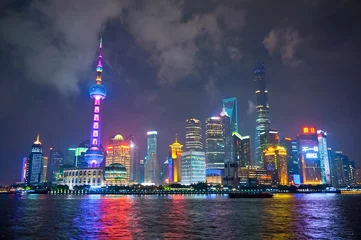 Tuinposter Shanghai Nightview Waitan Bund © 健太 上田