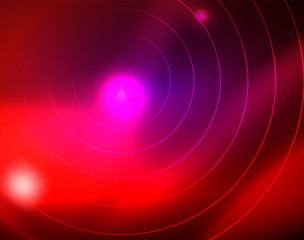 Neon circles abstract background