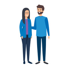 young couple avatars characters