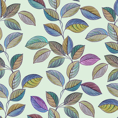 Seamless watercolor pattern. Hand painted watercolor illustration. Seamless botanical watercolor exotic floral pattern. Seamless watercolor pattern. Elegant leaves art design.