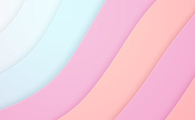 Abstract wavy background in paper art style