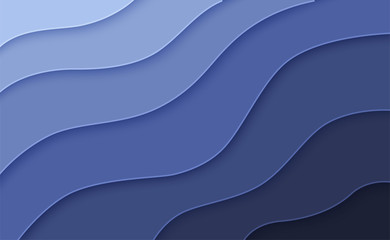 Abstract wavy background in paper art style