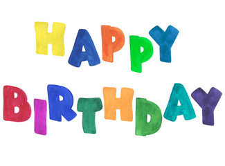  Letters in watercolor Birthday holiday design congratulations decoration of invitation cards