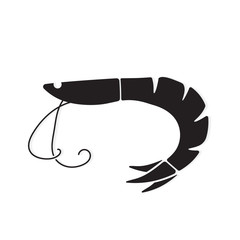 black shrimp icon- vector illustration