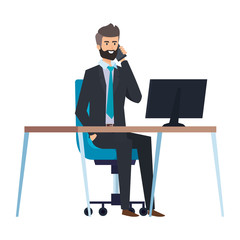 elegant businessman in the workplace