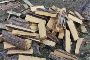Dry chopped wood.