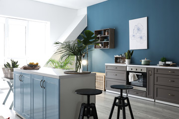 Stylish interior of modern kitchen - Powered by Adobe