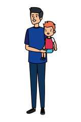 young father with son characters