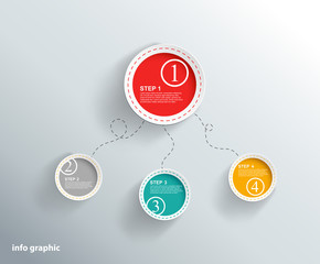 Infographic illustration vector background with colorful circles and place for your comments.