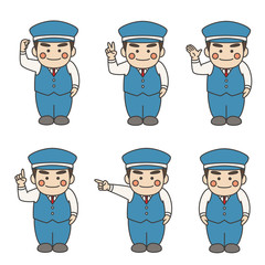 男性運転手ポーズセット