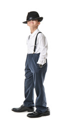 Little special agent on white background