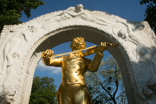 Sculpture of Johann Strauss II Vienna Austria