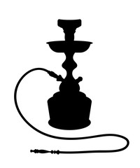 Silhouette Icons Hookah. Lounge bar and menu hookah illustration