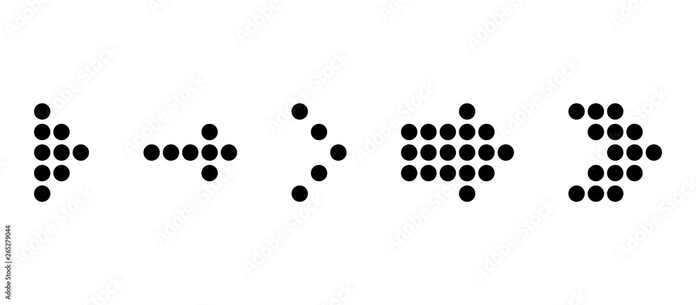 Poster set of black dotted arrow. arrows icon. dotted arrow vector collection