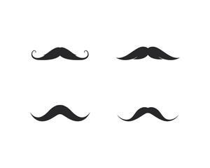 Moustache logo template vector